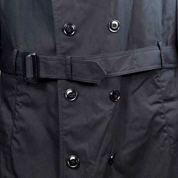 American Apparel Mens Black Military Trench Coat 44R Garrison Collection All Wea - Picture 7 of 9